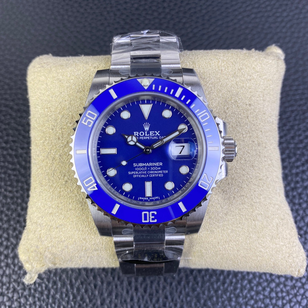 Submariner quadrante blu cinturino acciaio