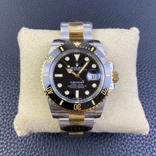 Submariner cinturino acciaio e oro 18k quadrante nero