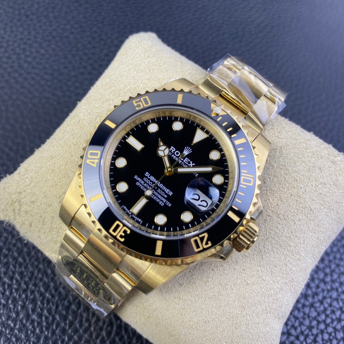 Submariner quadrante nero cinturino oro giallo 18k