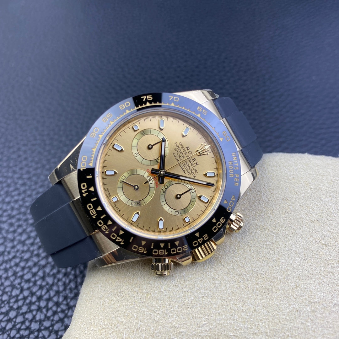 Daytona caucciù cassa in oro giallo 18k quadrante oro