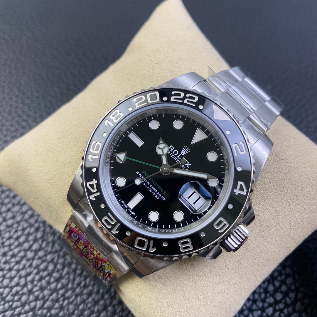 GMT Master II quadrante nero cinturino oyster