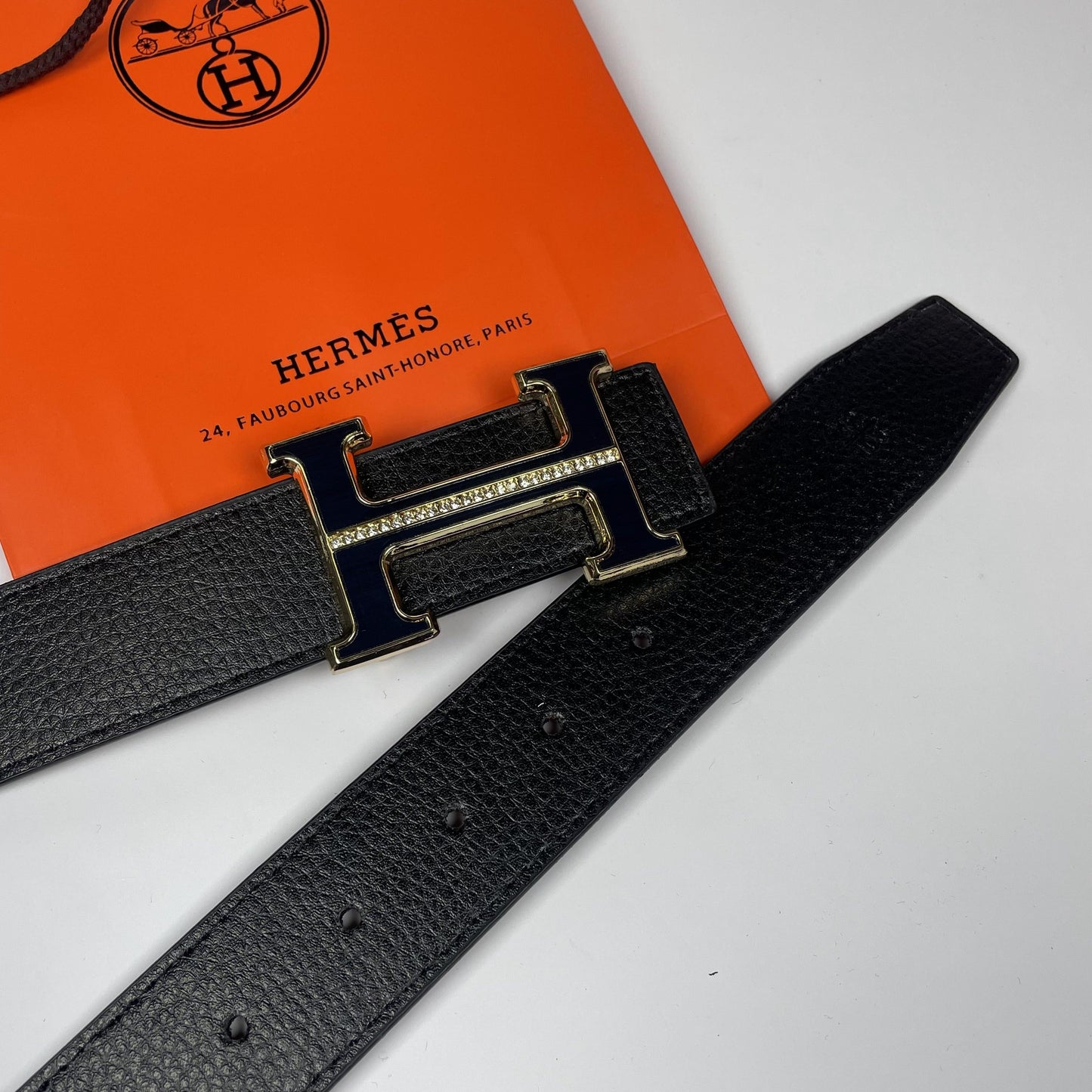 Hermes belt con cristallini