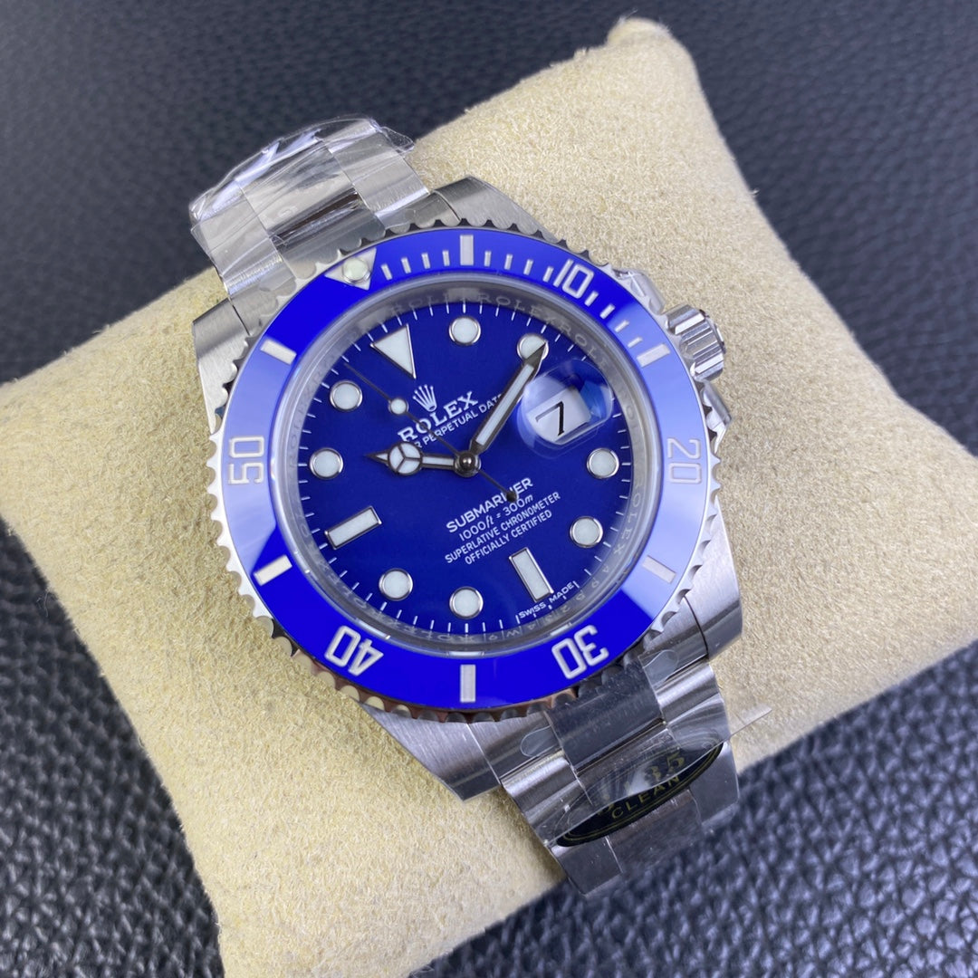 Submariner quadrante blu cinturino acciaio