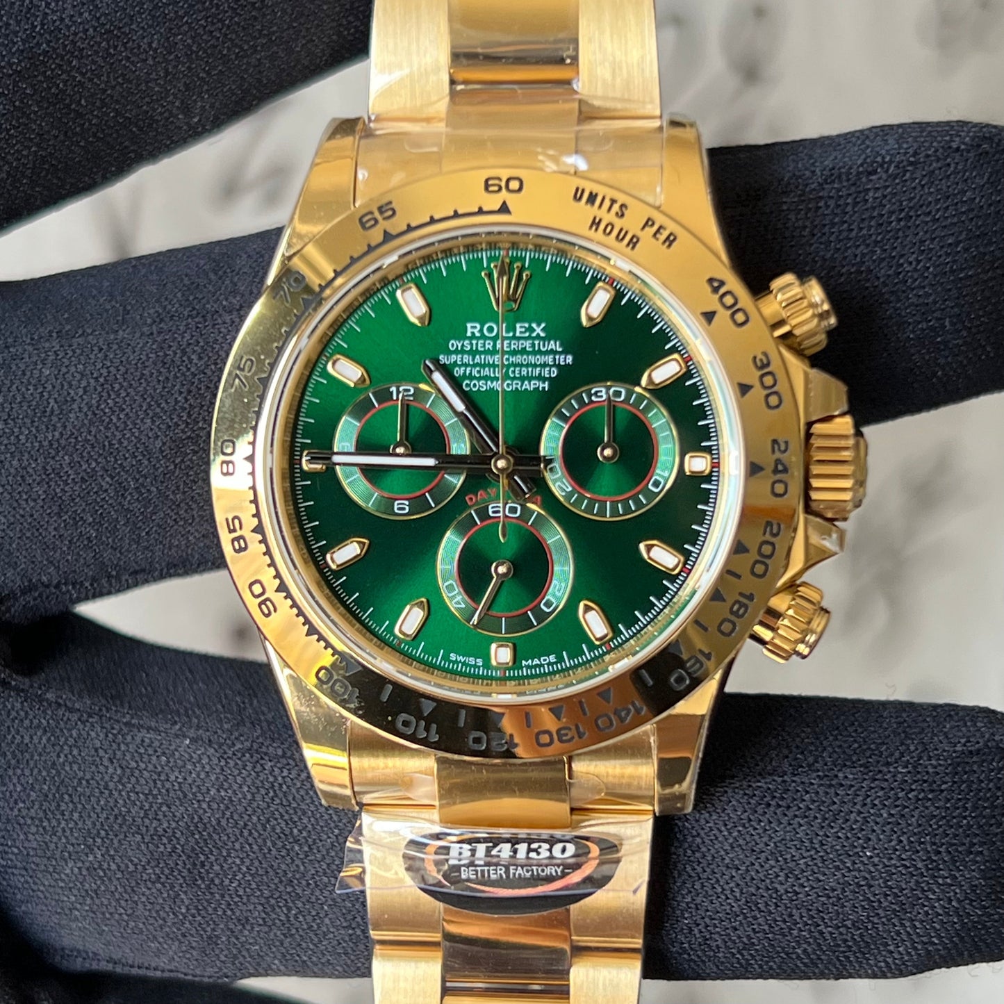 Daytona quadrante verde oro giallo 18k