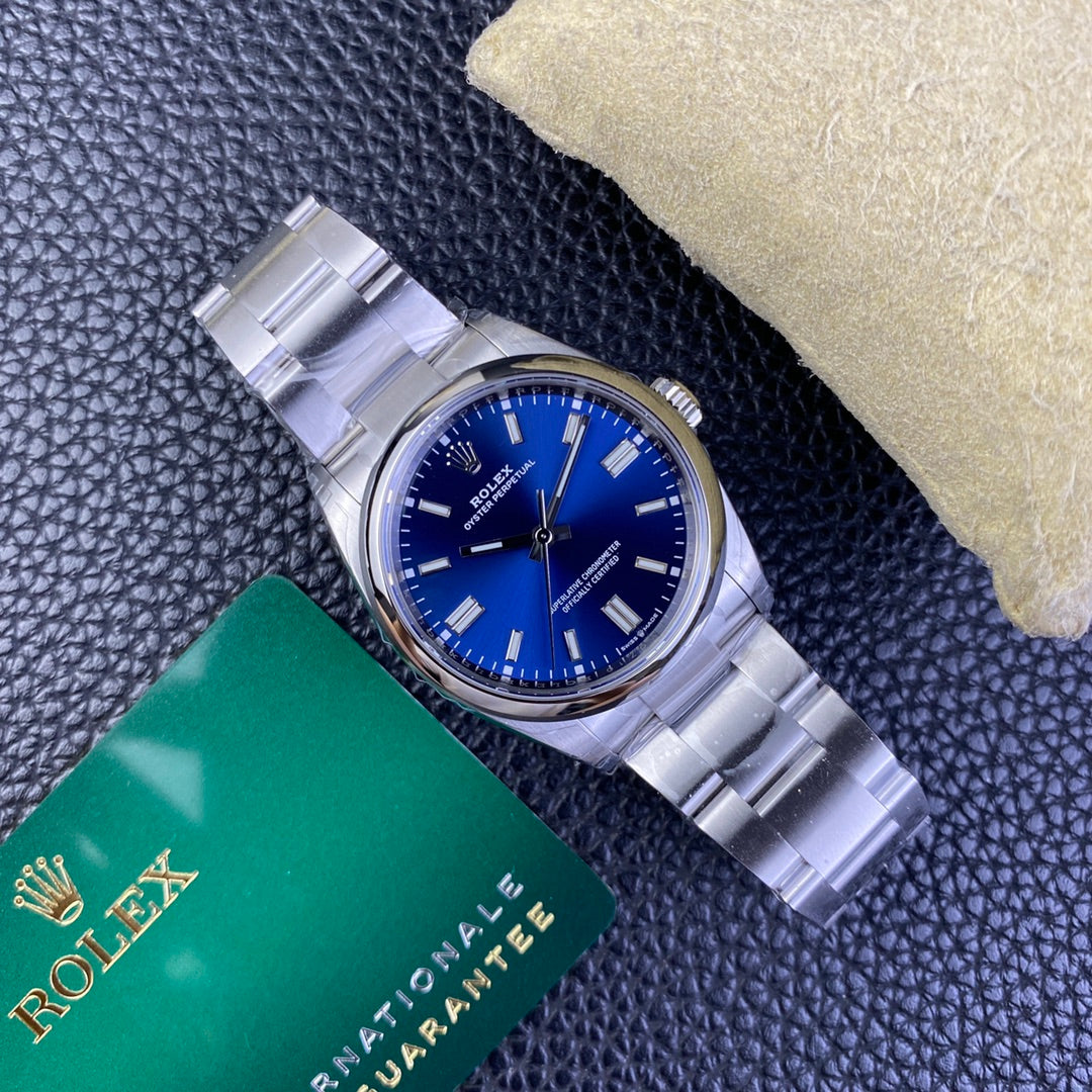 Oyster Perpetual quadrante blu