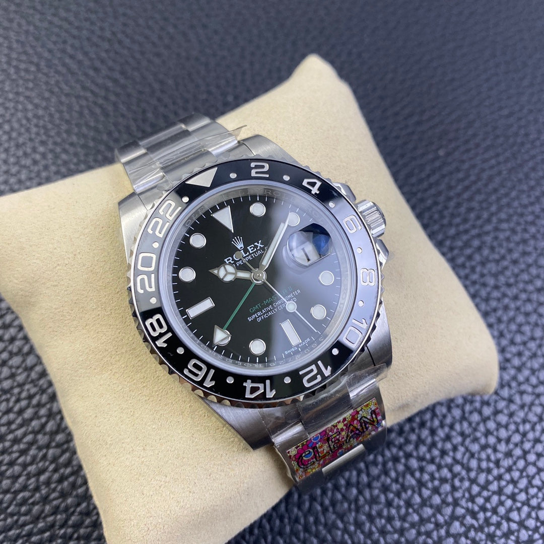 GMT Master II quadrante nero cinturino oyster