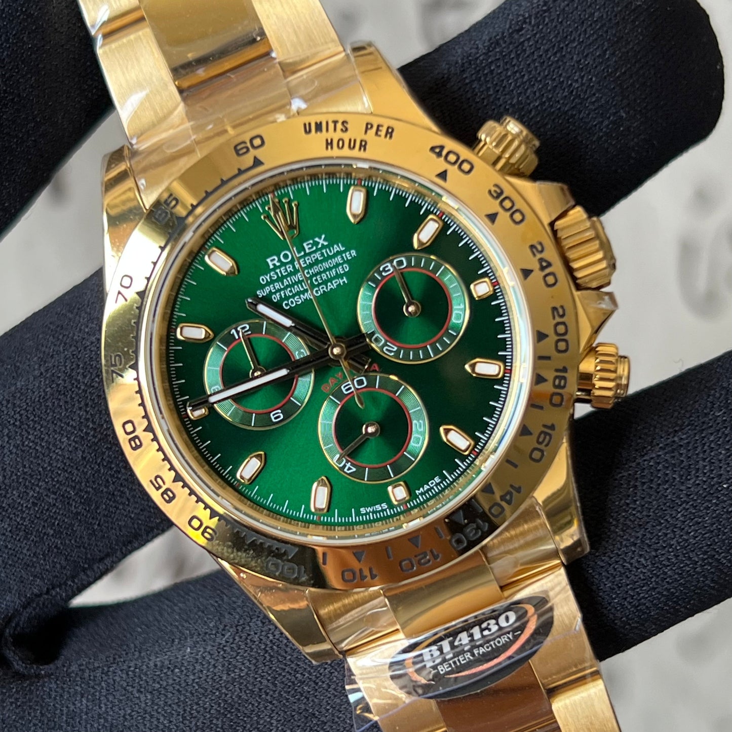 Daytona quadrante verde oro giallo 18k