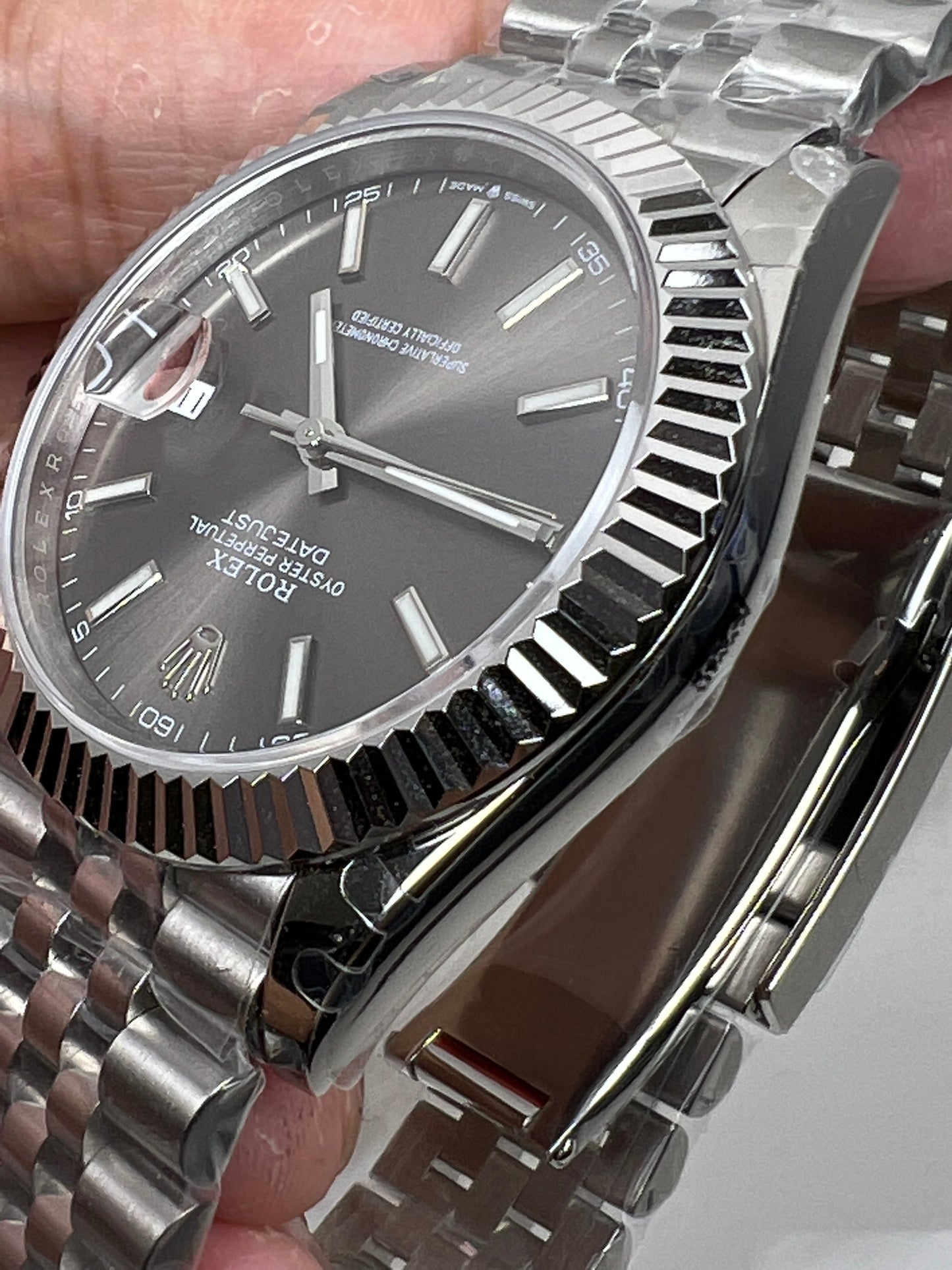 Datejust quadrante grigio cinturino jubilee