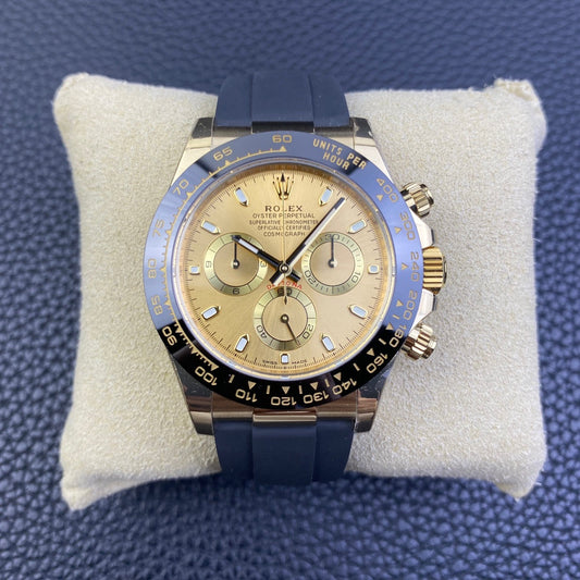 Daytona caucciù cassa in oro giallo 18k quadrante oro