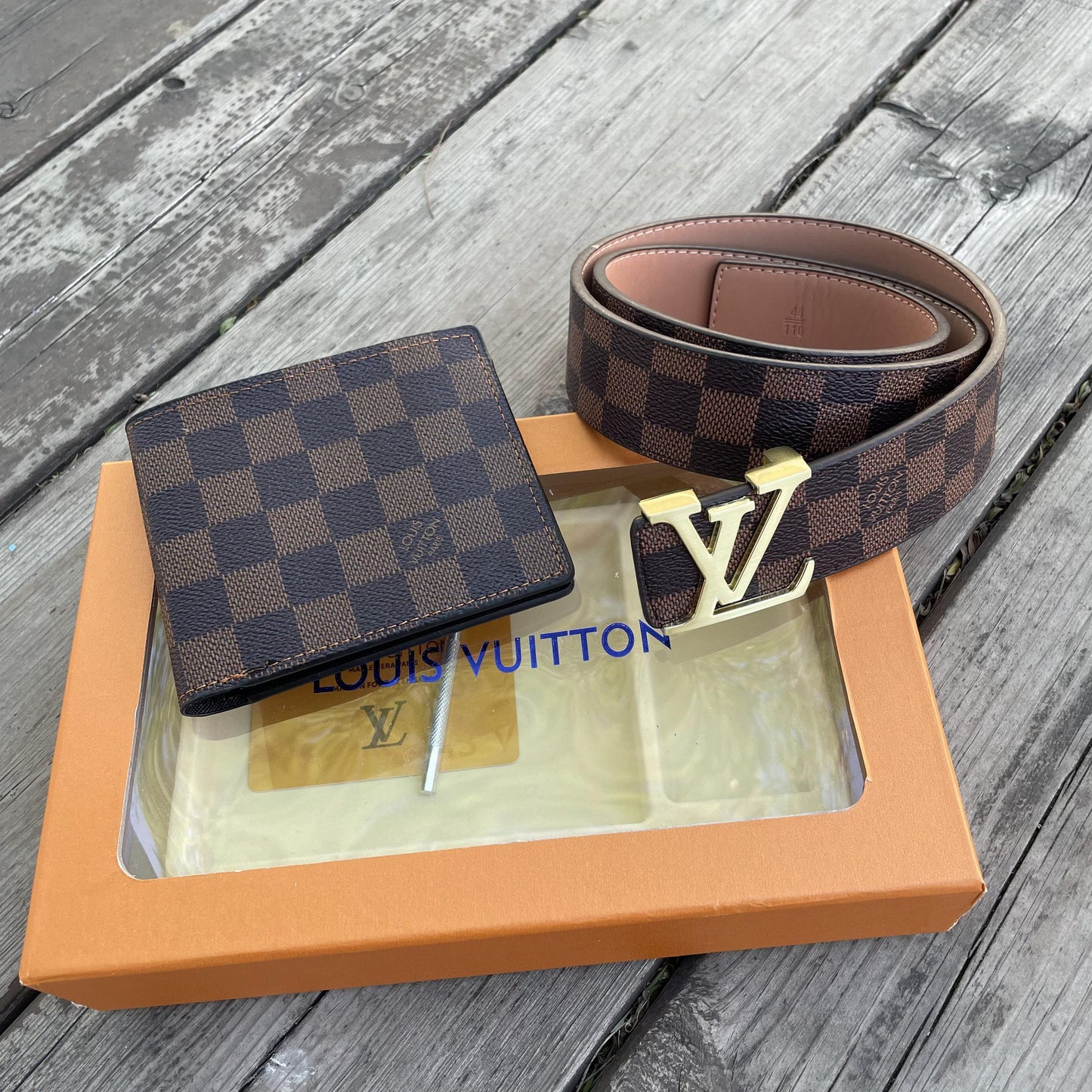 Box LV Belt + Portafogli