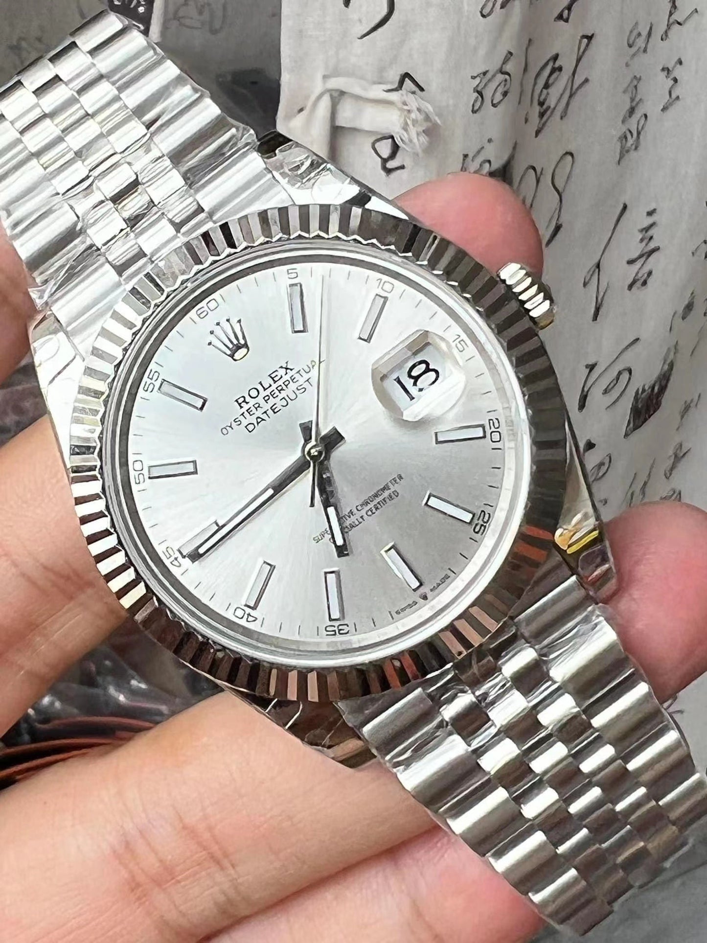 Datejust quadrante argentè cinturino jubilee