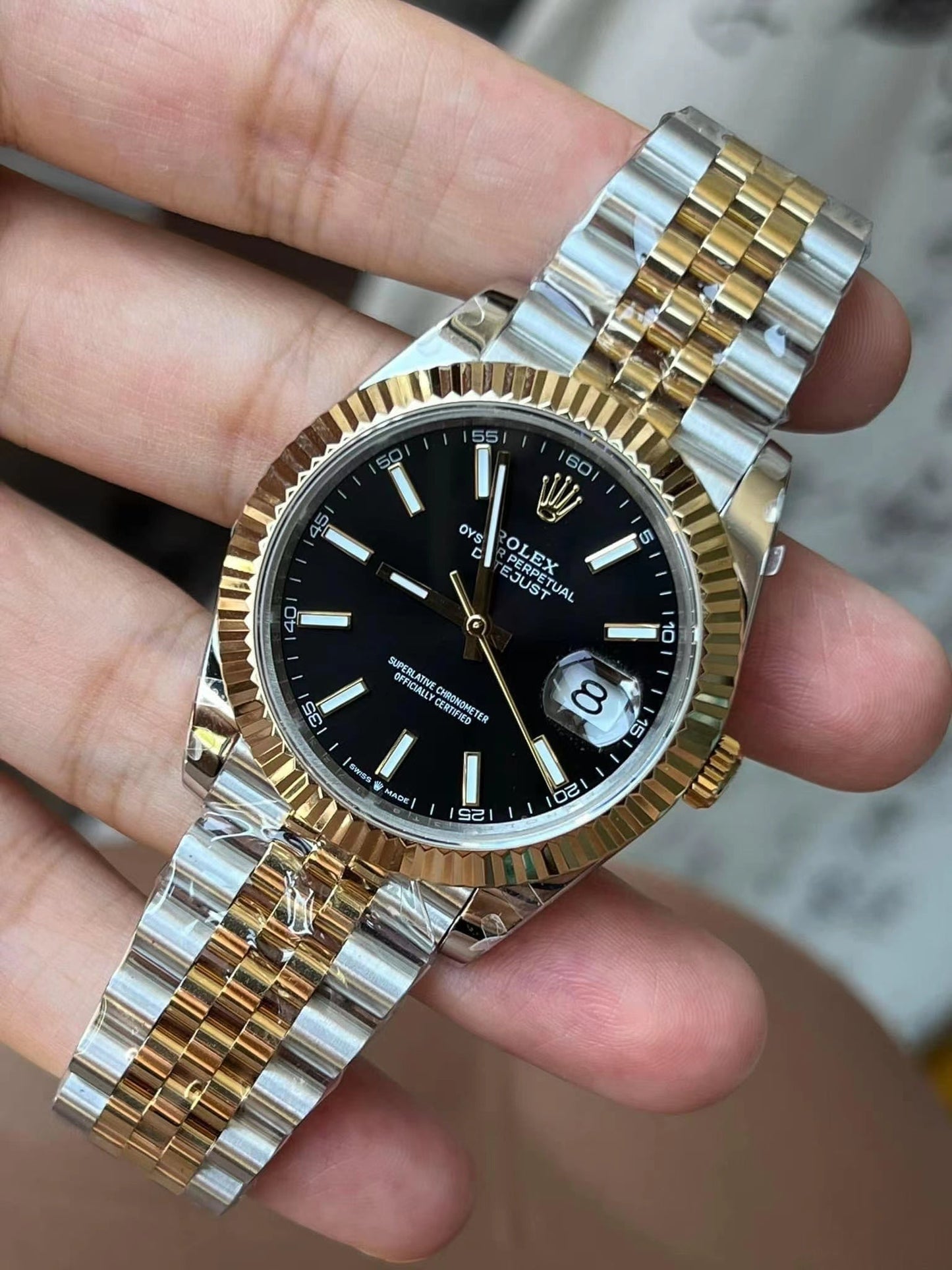 Datejust acciaio e oro 18k quadrante nero