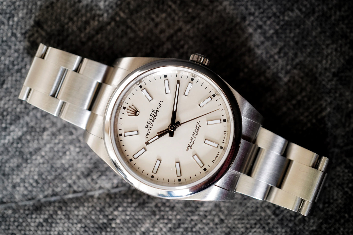 Oyster Perpetual quadrante bianco