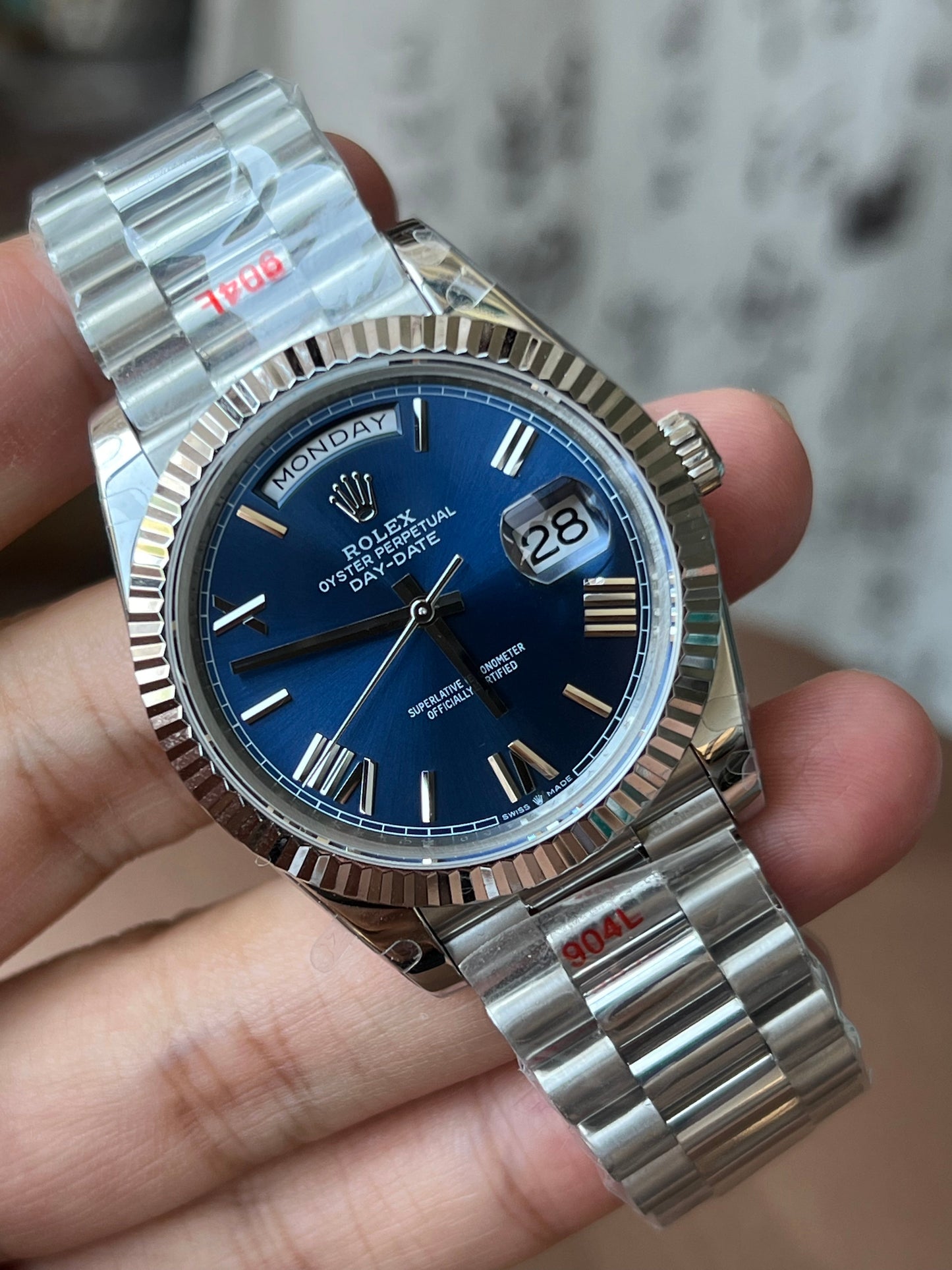 Day-Date quadrante blu