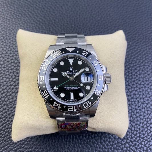 GMT Master II quadrante nero cinturino oyster