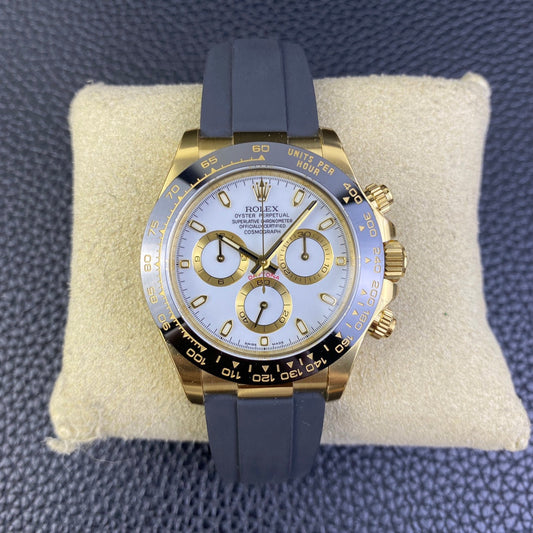 Daytona caucciù oro giallo 18 quadrante bianco