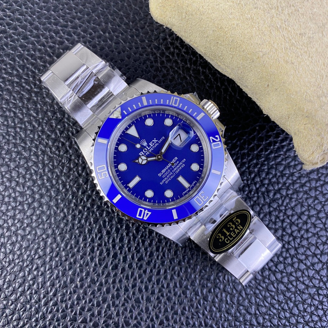 Submariner quadrante blu cinturino acciaio