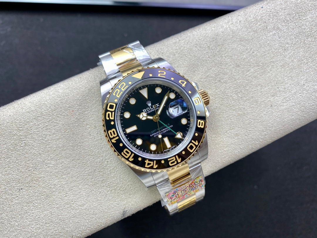 GMT Master II acciaio e oro 18k quadrante nero