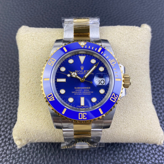 Submariner cinturino acciaio e oro 18k quadrante blu